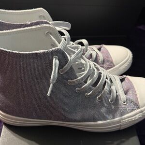 Converse High-Top Glitter Sneakers - Gray and White